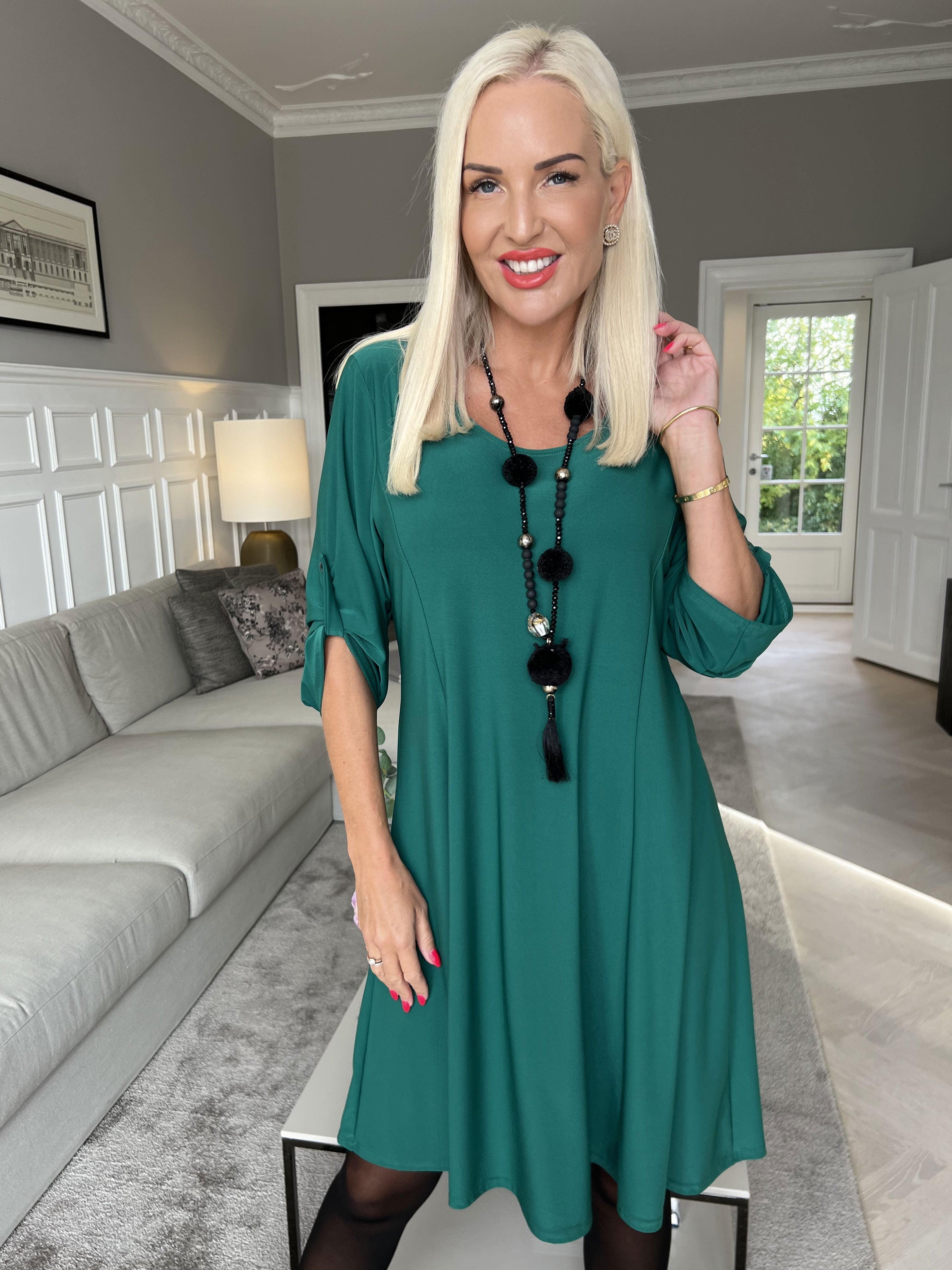 Maj Plain L/S - Slät klänning med resår